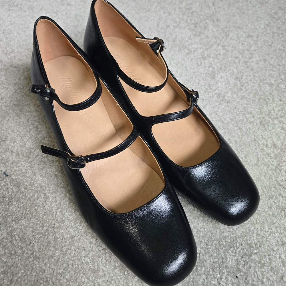 Black Double Strap Women's Shoes